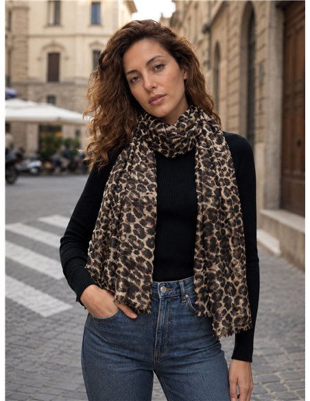 Fular animal print con brillo