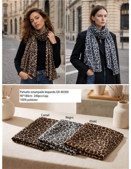 Fular animal print con brillo