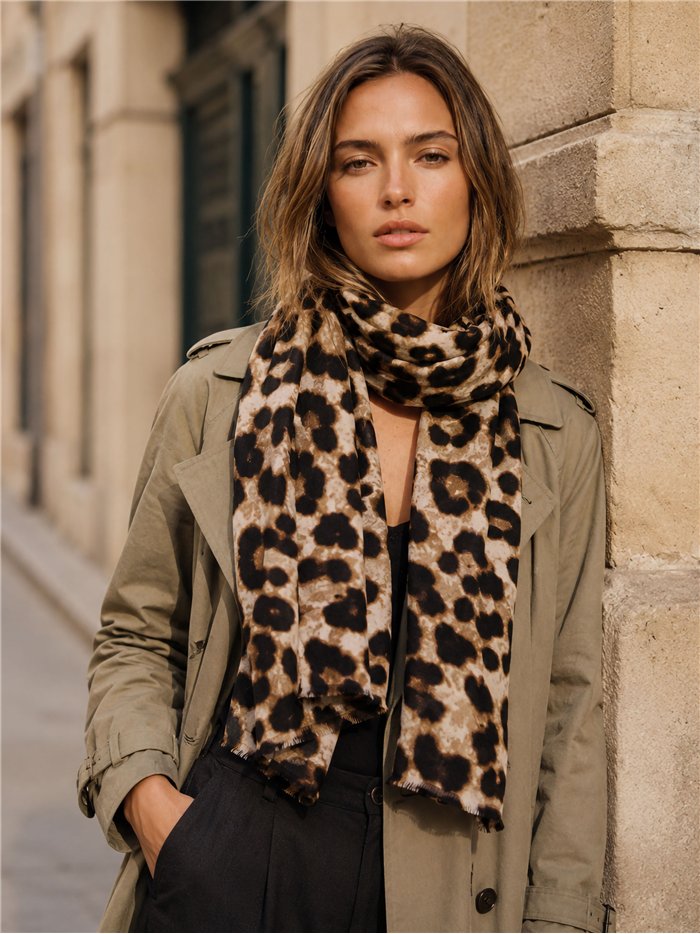 Fular leopardo suave