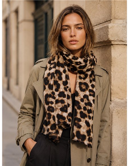 Fular leopardo suave