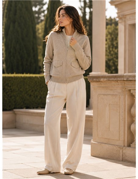 Veste en maille zippée avec poches