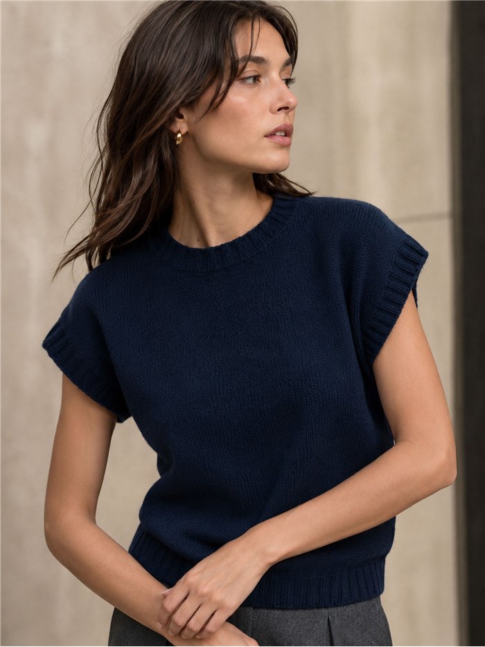 Jersey sin mangas de punto