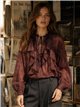 Blusa de cuadros volantes y lazada