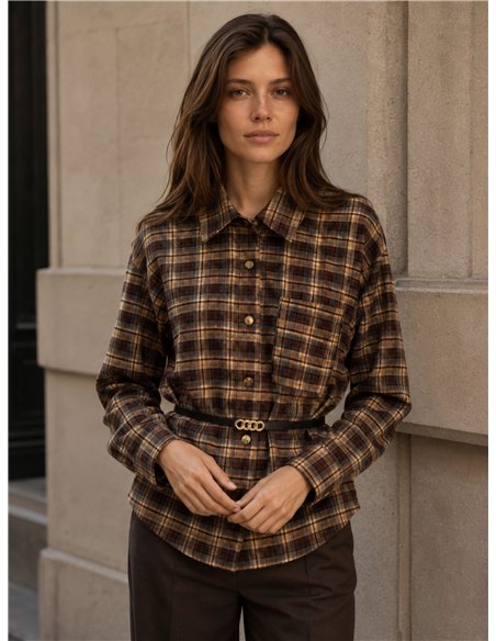 Camisa cuadros cinturón