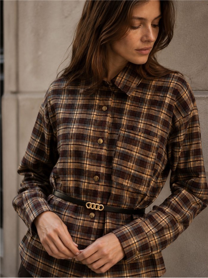 Camisa cuadros cinturón