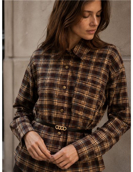 Camisa cuadros cinturón