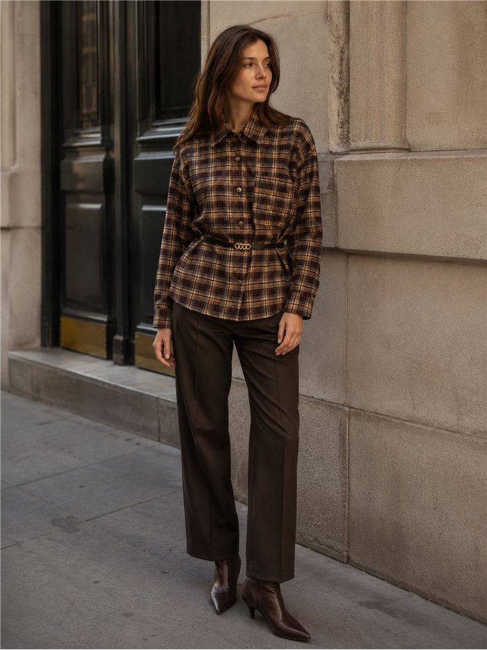 Camisa cuadros cinturón