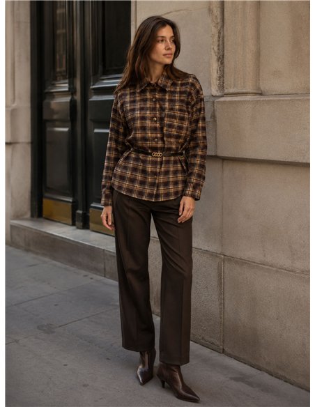 Camisa cuadros cinturón