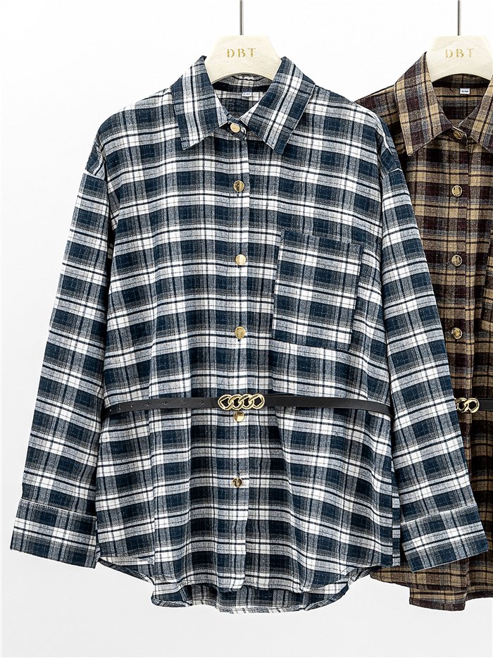Camisa cuadros cinturón
