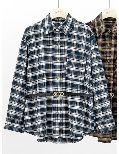 Camisa cuadros cinturón