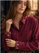 Camicia in velluto con ricami floreali