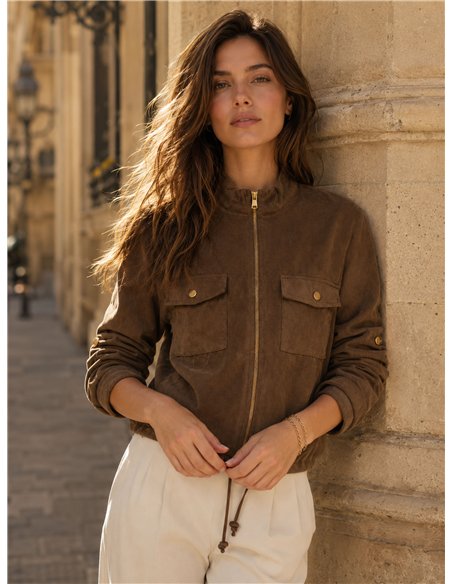 Samtjacke mit Taschen