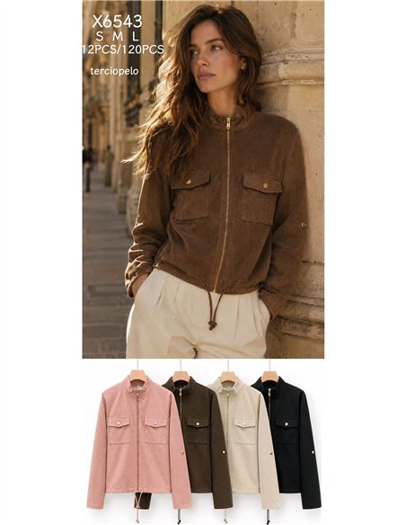 Samtjacke mit Taschen