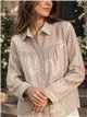 Camisa rayas bordado de hojas