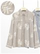 Camisa rayas bordado de hojas