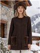 Cardigan con tasche in pelliccia