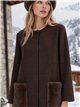 Cardigan con tasche in pelliccia