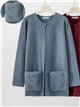 Cardigan con tasche in pelliccia