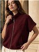 Giacca corta in maglia con collo alto