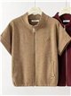 Giacca corta in maglia con collo alto