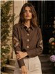 Camisa de algodón bordados florales