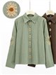 Camisa de algodón bordados florales