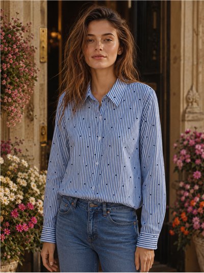 Camisa de rayas mini corazoncitos