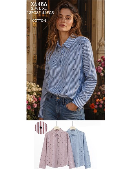 Camisa de rayas mini corazoncitos