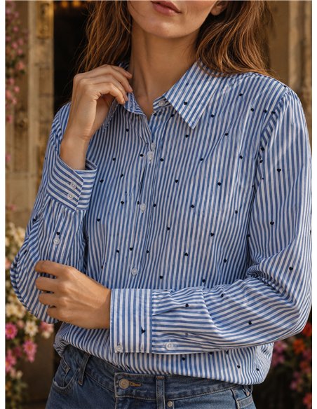 Camisa de rayas mini corazoncitos