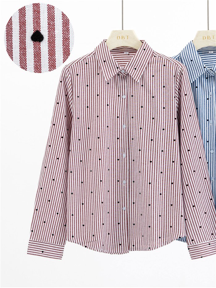 Camisa de rayas mini corazoncitos