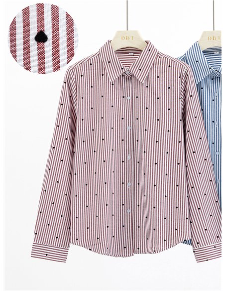Camisa de rayas mini corazoncitos
