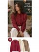 Ruffle heart embroidered cotton blouse