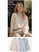 Blusa listrada com gola franzida