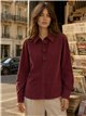 Camisa de veludo com botões forrados