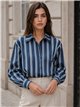 Camisa de rayas bajo fruncido