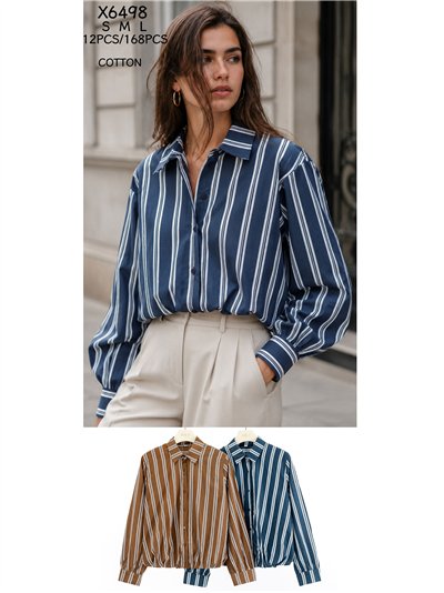 Camisa de rayas bajo fruncido 2
