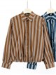 Camisa de rayas bajo fruncido