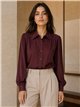 Camisa efecto seda manga abullonada