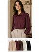 Camisa efecto seda manga abullonada