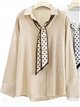 camicia con sciarpa a pois