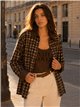 Conjunto camisa cuadros detalles efecto ante y top