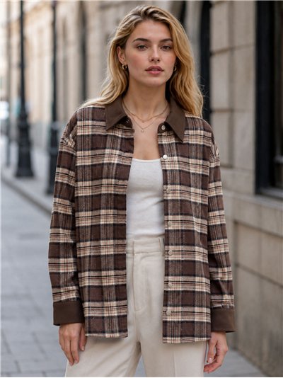 Camisa cuadros detalles efecto ante