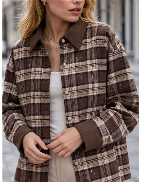 Camisa cuadros detalles efecto ante