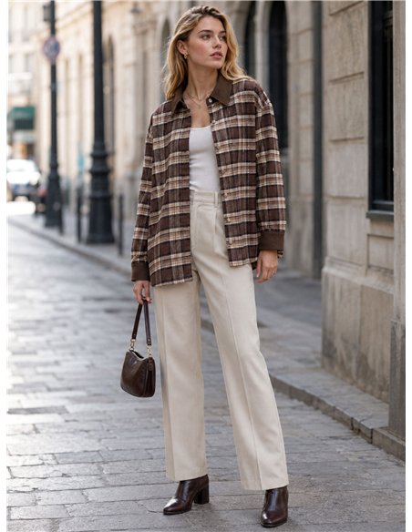 Camisa cuadros detalles efecto ante