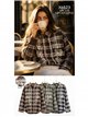 Camicia a quadri con ricami floreali