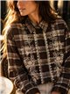 Camicia a quadri con ricami floreali