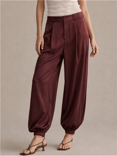 Pantaloni a palloncino effetto seta