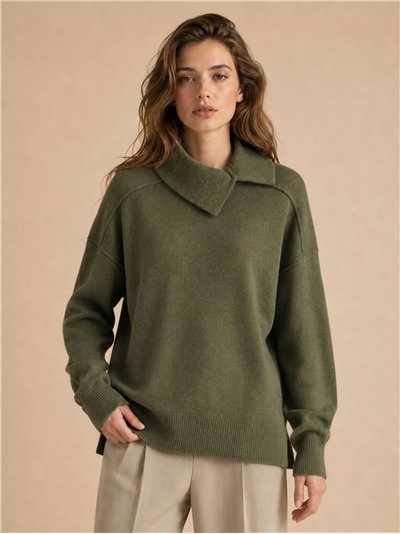 Jersey amplio cuello asimétrico