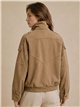 Jacke aus Wildlederimitat mit hohem Kragen
