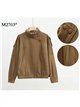 Jacke aus Wildlederimitat mit hohem Kragen